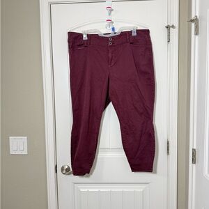 Torrid Deep Red Ankle Jeans 24